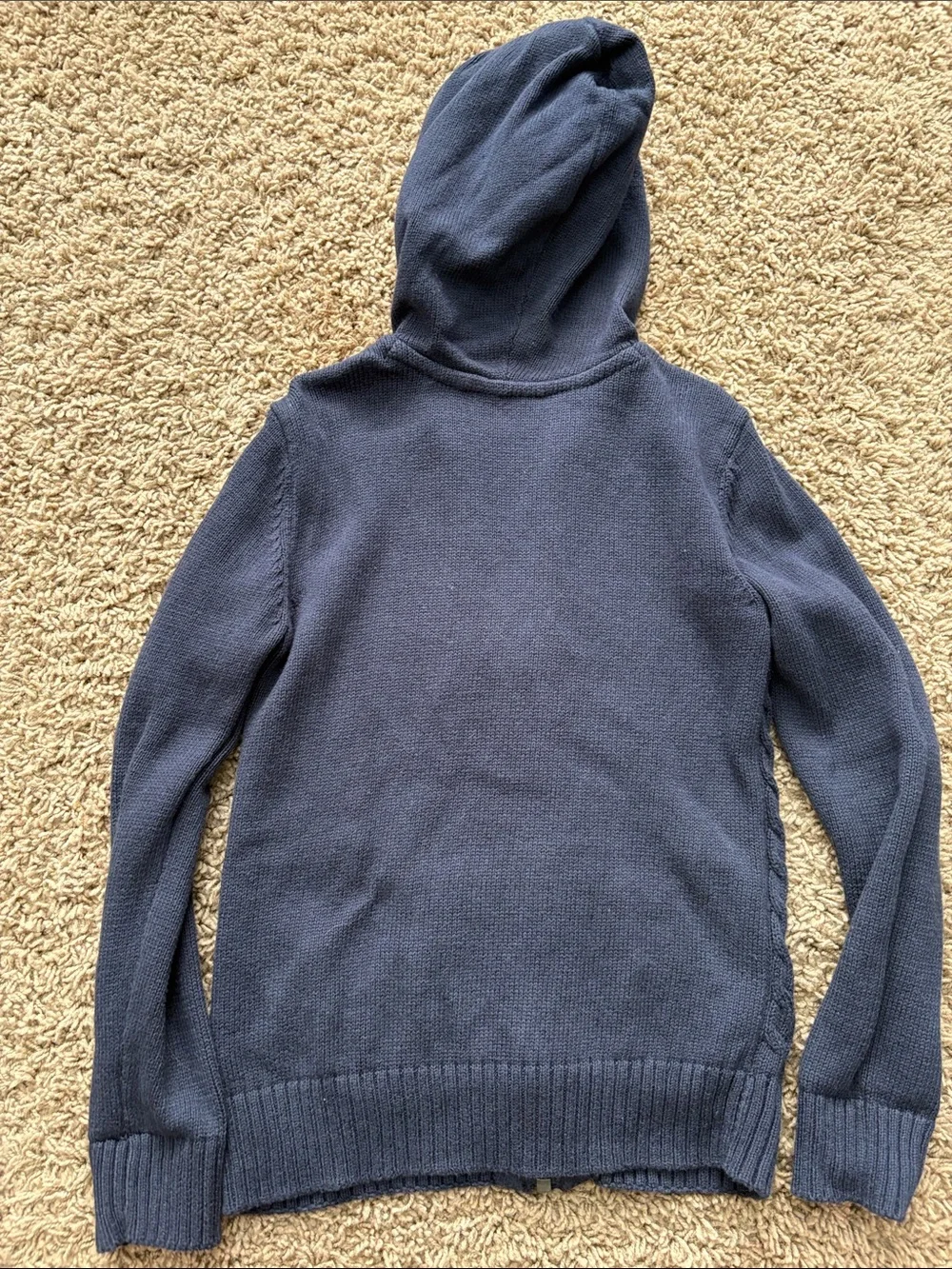 The Children's Place Navy Cable Knit Zip Hoodie